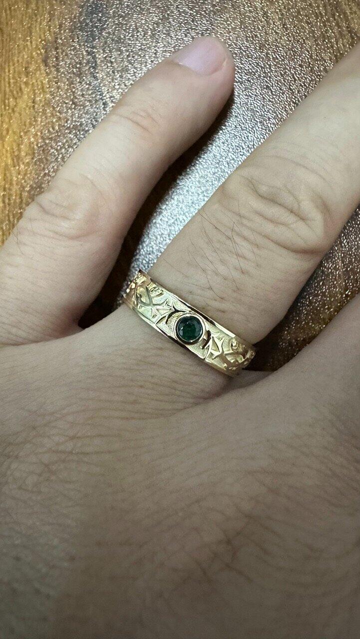 Forest Stag | Moss Agate Men's Wedding Band
