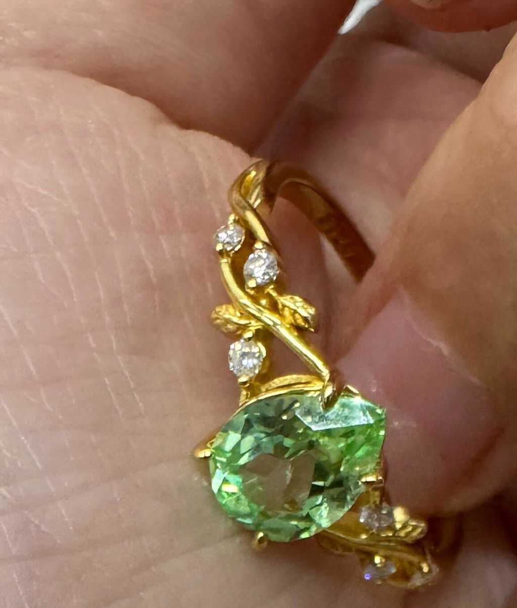 Sylvie’s Verdure | 1.3CT Green Sapphire Vine Engagement Ring