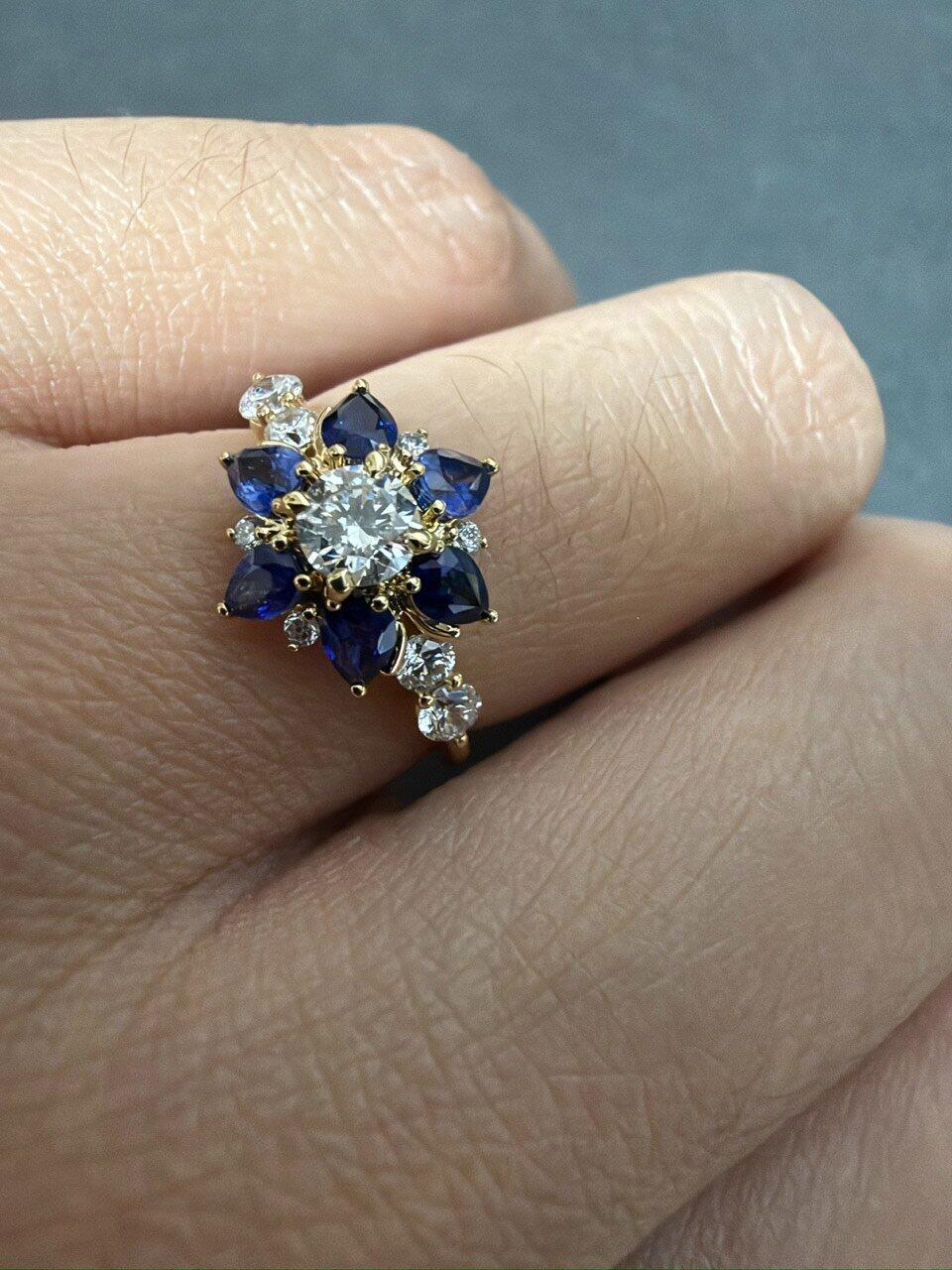 Rosalind’s Wildflower | Six-Petal Sapphire Engagement Ring