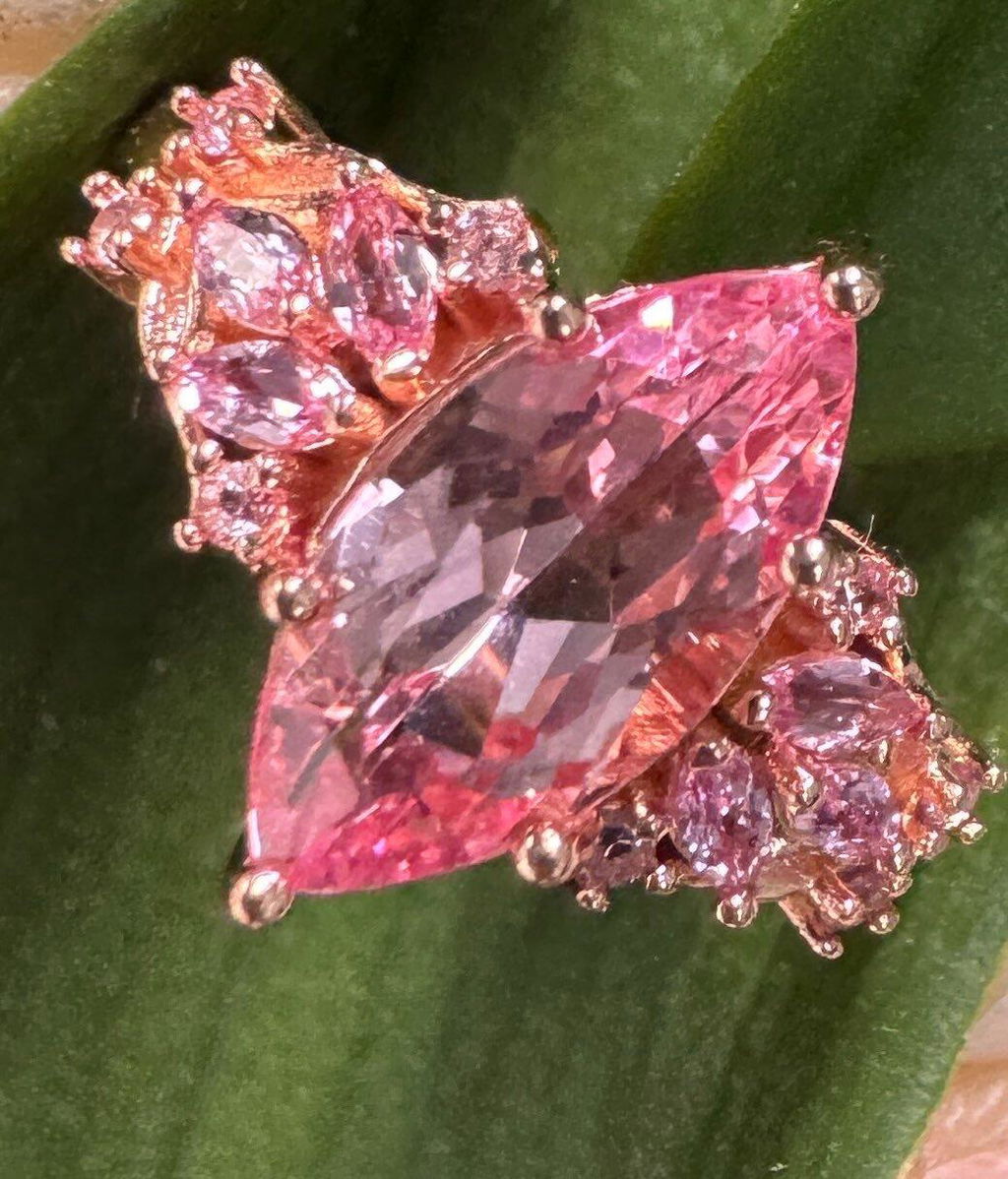 Valentina‘s Pavilion | 2CT Marquise Pink Sapphire Vintage Engagement Ring