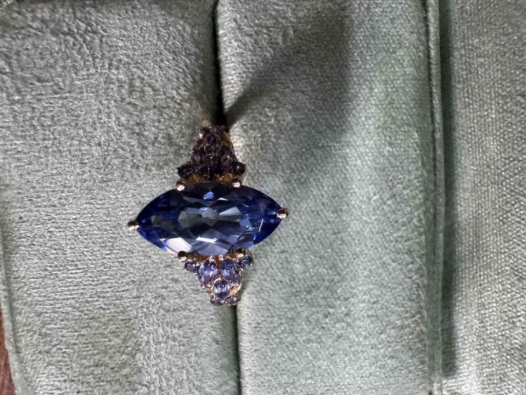 Florence's Serenade | 2CT Marquise Cornflower Sapphire Vintage Engagement Ring