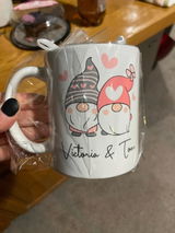 Personalized Valentine's Gnome Couple Mug