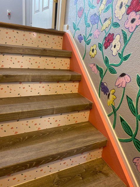 Sunwashed Terrazzo Macro Tile Stair Riser Decals