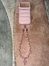 スマホアクセサリー stringting ROSEWATER QUARTZ Rosewater Quartz Wristlet Phone Chain | String Ting® – String Ting