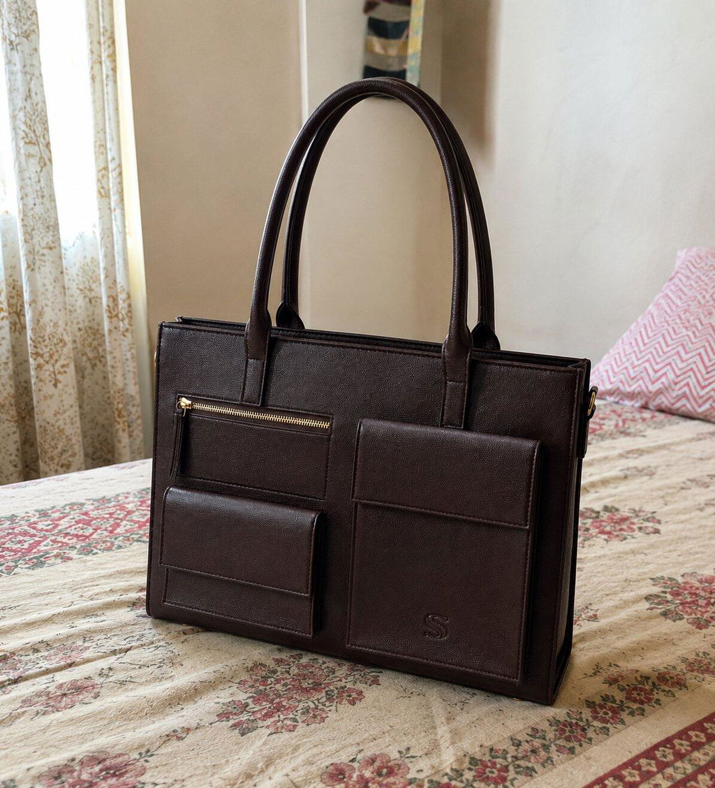 Mahogany Mystique Maison Élan Tote bag for 16" laptop
