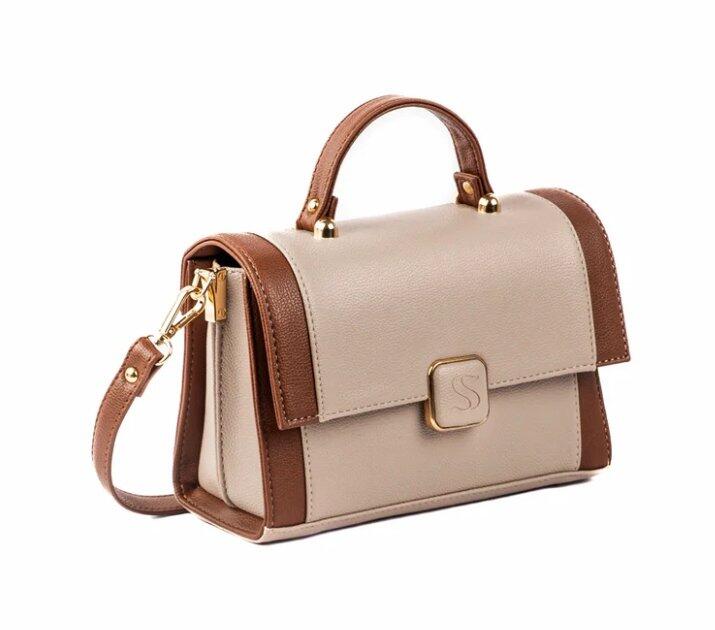 Walnut Crème Serena Handbag cum Sling bag