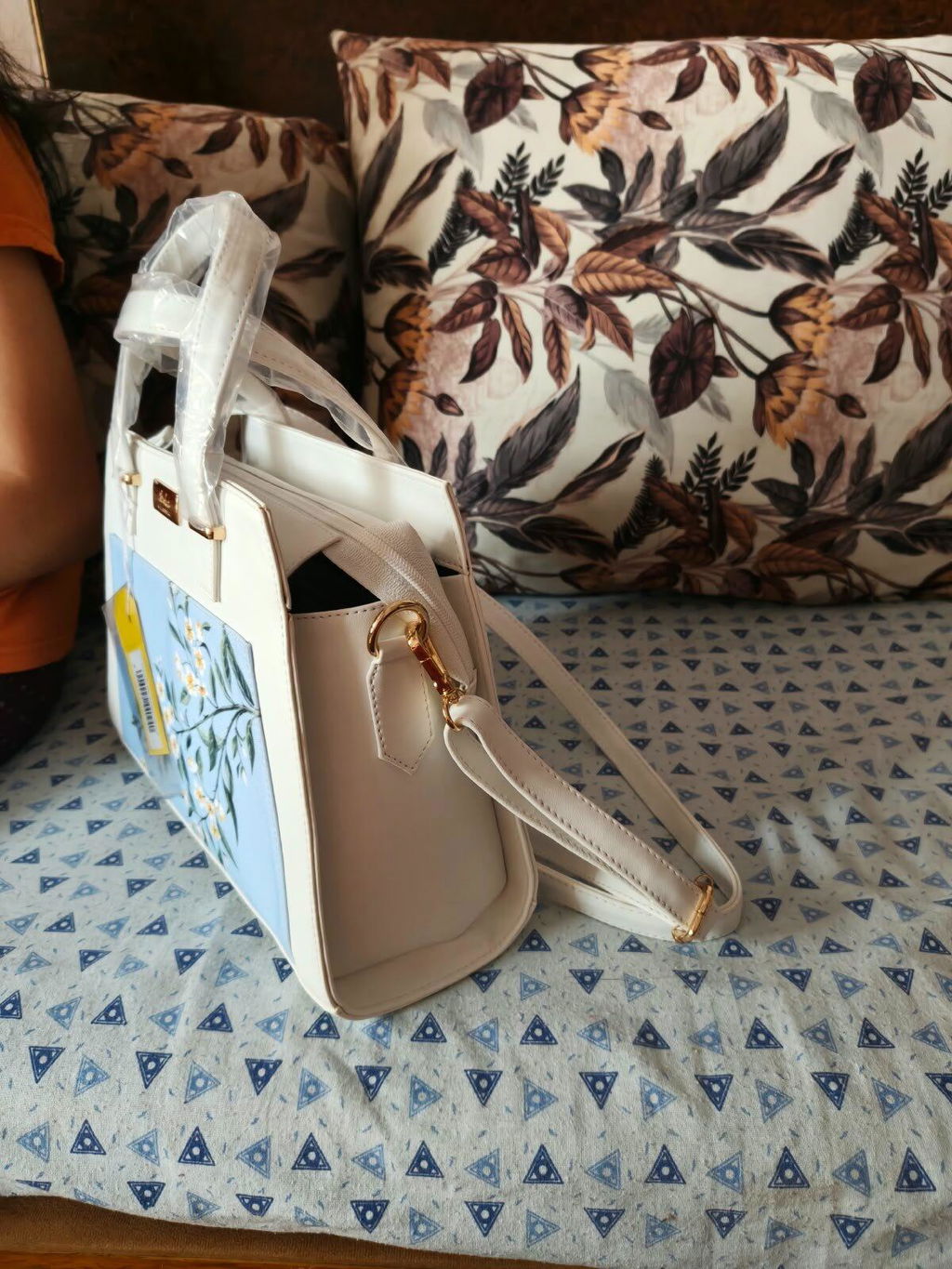 Periwinkle Blue and White Handbag