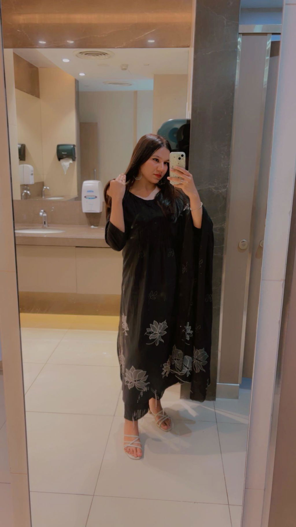Black Printx Work Cotton Suit Set with Dupatta