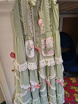 Thousand Trees Tulip Fields Green Lolita Dress Hat Set