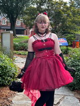 Platycodon Polaris Light Blue Red Purple Cream Strap Lolita Dress