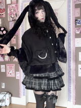 Virtual Paradise Jirai Kei Rabbit Ears White Black Jacket
