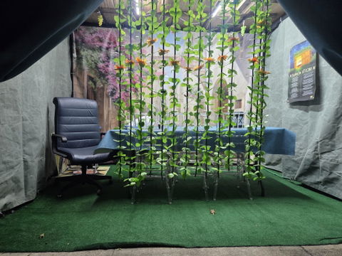 Pink Old City Watercolor Sukkah Mural
