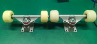 Professional Skateboard Truck With Wheels (19X8CM) (4 Wheels + 2 Trucks With Bearings+ 2 Riser Pads)