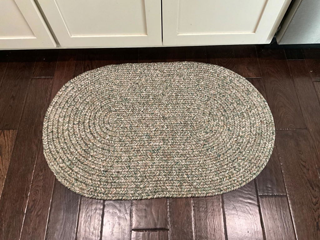 Beige Farmhouse Rug -  Washable Indoor/Outdoor -Primitive Braided Rugs  - Made in USA