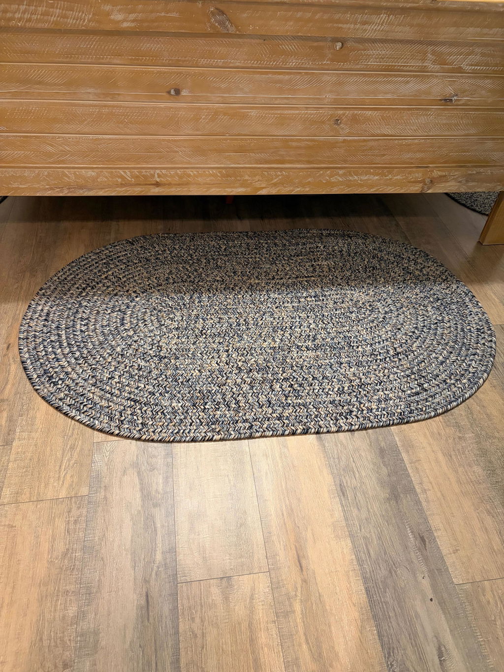 Blue Farmhouse Rug -  Washable Indoor/Outdoor -Primitive Braided Rugs  - Made in USA