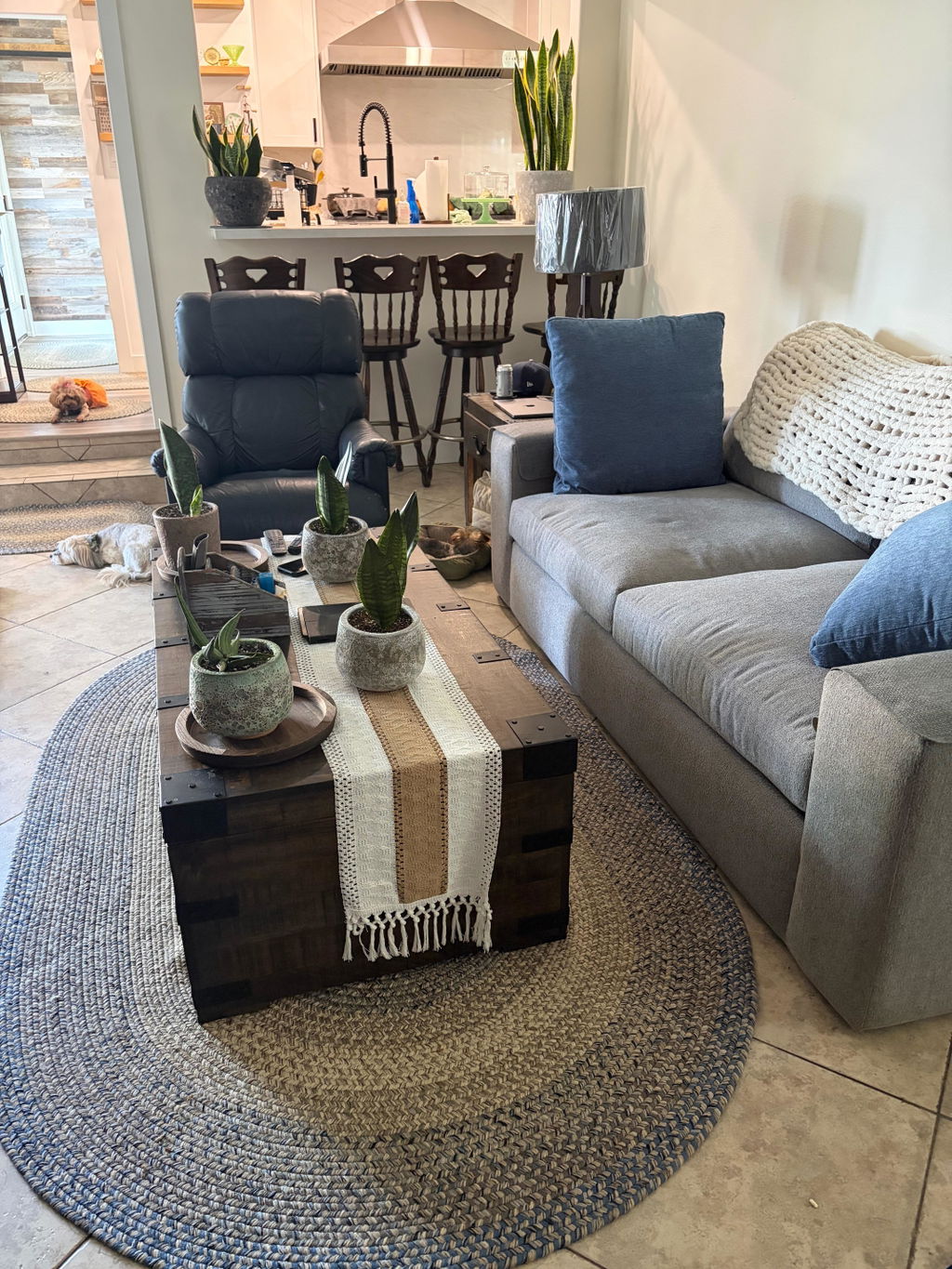 Ridgewood Blue Washable Braided Rug