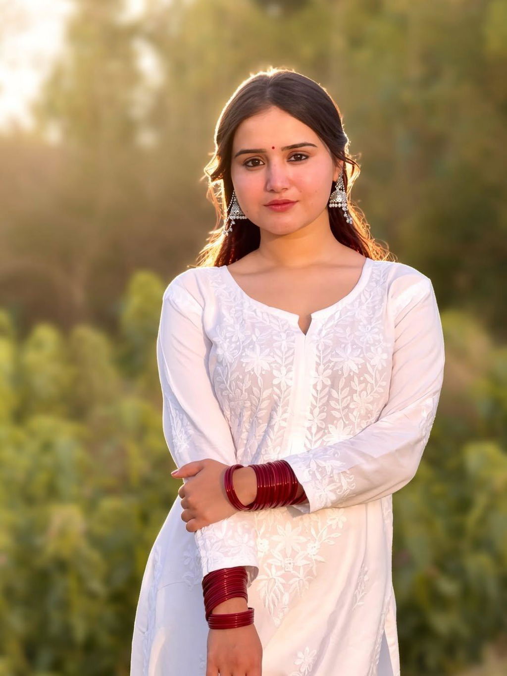 Rayon Cotton Chikankari Kurta With Palazzo