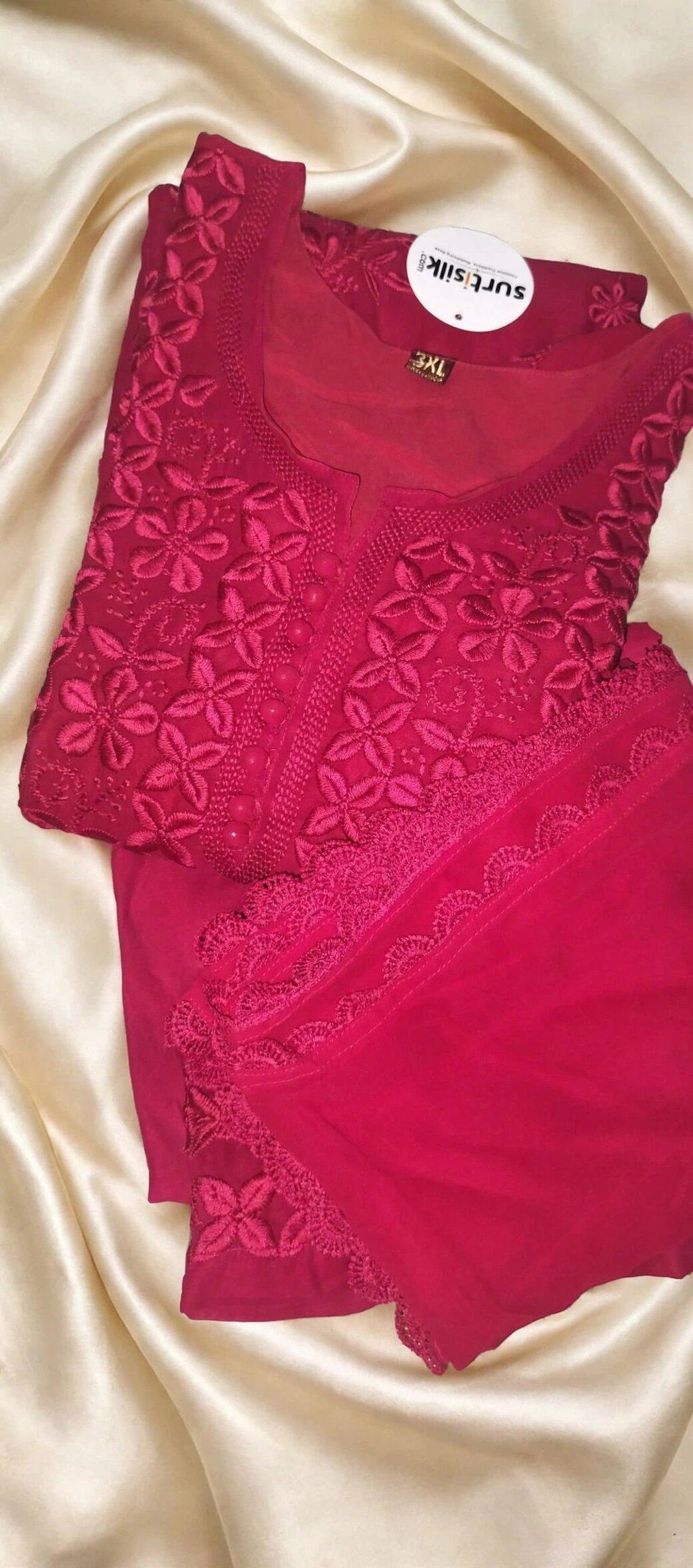 Georgette Chikankari Kurta & Palazzo with Dupatta
