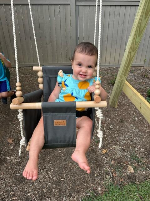 Premium Outdoor High Back Baby & Toddler Swing-Slate