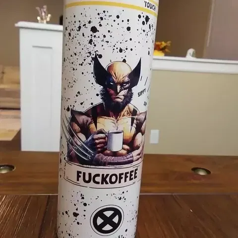 Wolverine Fuckoffee Tumbler, X-Men Insulated, Sippy Sip, Team Logan, Coffee Drinker - 20 Oz
