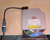 USB Typ A 3.0 (male) auf 7 + 6 13pin Slimline SATA Laptop CD/DVD ROM Optisches Laufwerk Kabel | System-S