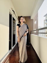 Red Bindi Modal Silk Ajrakh Saree