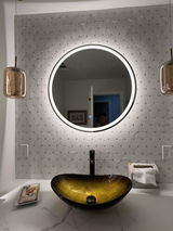 LED Lighted Round Bathroom Vanity Mirror