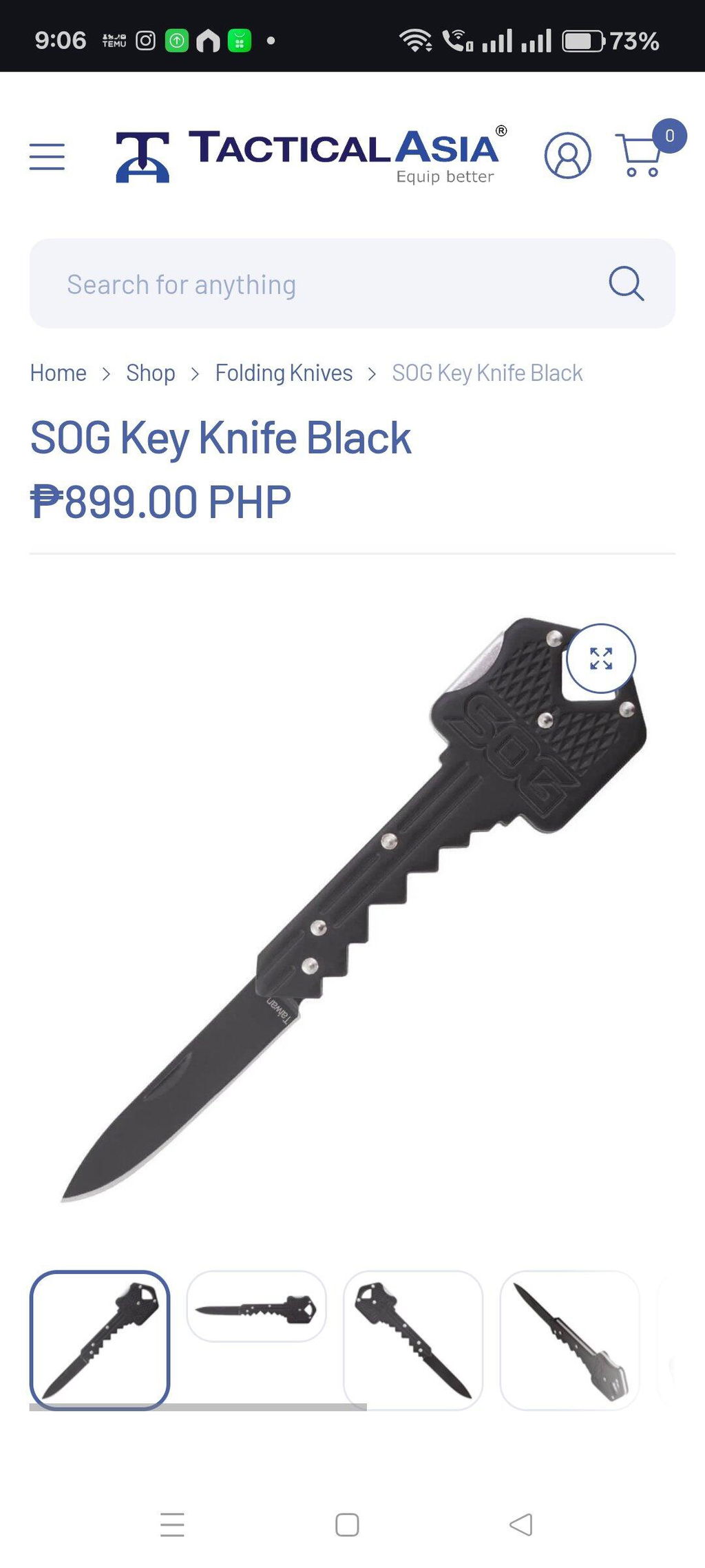 SOG Key Knife Black