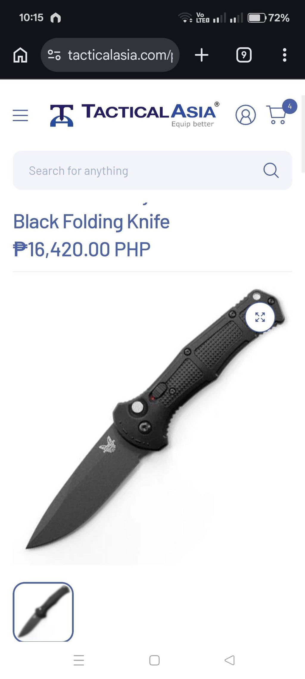Benchmade Claymore Automatic Black Folding Knife