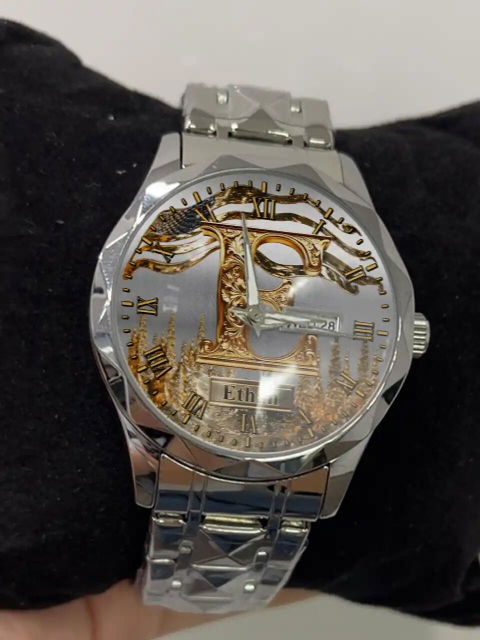 Personalized Initial Metal-look Dial Pattern Watch - A Meaningful Memento for Him or Her