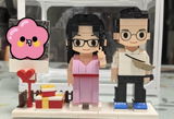 Custom Brick Couple Figurine from Photo, Personalized 3D Building Block Toy Mini Figure, Unique Wedding Anniversary Gift with Display Frame