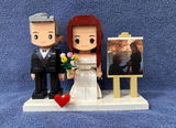 Custom Brick Couple Figurine from Photo, Personalized 3D Building Block Toy Mini Figure, Unique Wedding Anniversary Gift with Display Frame