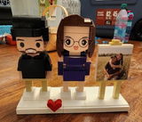 Custom Brick Couple Figurine from Photo, Personalized 3D Building Block Toy Mini Figure, Unique Wedding Anniversary Gift with Display Frame