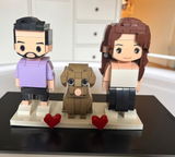 Custom Brick Couple Figurine from Photo, Personalized 3D Building Block Toy Mini Figure, Unique Wedding Anniversary Gift with Display Frame