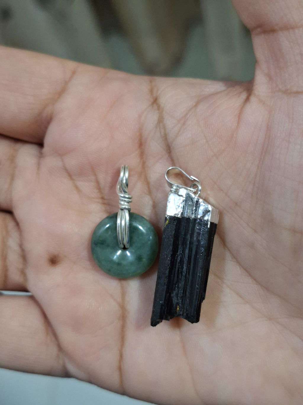 Burma Jade / Jadeite Donut Pendant in Silver (Tranquility & Good Health)