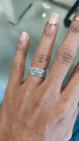 925 Sterling Silver Forest Fern Band Ring