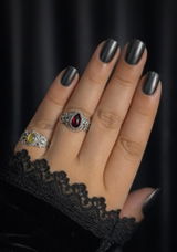 925 Sterling Silver Vintage Motif Natural Ethiopian Opal Ring