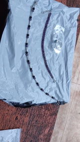 925 Sterling Silver Evil Eye- Black Onyx/ Amethyst & 2mm Balls Anklet
