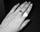 925 Sterling Silver Black Onyx Cherry Blossom Forest Ring