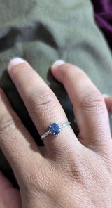 925 Sterling Silver Iolite Victorian Style Ring