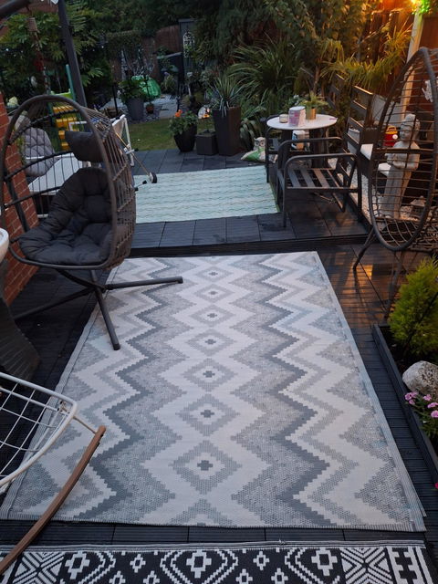 Zigzag Outdoor Rug - Slate 180x240cm