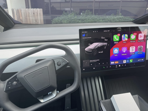 Owner photo: CarPlay on a Cybertruck screen