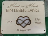 Geldgeschenkkarte Hochzeit aus Holz „Hand in Hand“