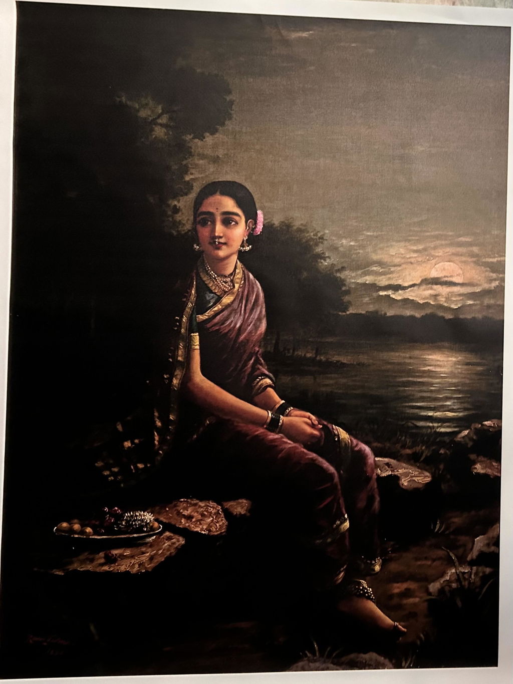 Radha in the Moonlight by Raja Ravi Varma | Wall Art Painting