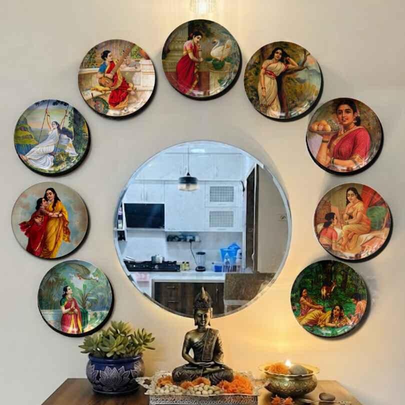 Raja Ravi Varma | Nine Timeless Tales of India – Metal Wall Plate Set