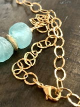 Aqua Recycled Glass Beads (16mm)