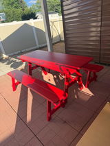 Yellow Pine Traditional Picnic Table with 2 Benches – Size 6ft and 8ft