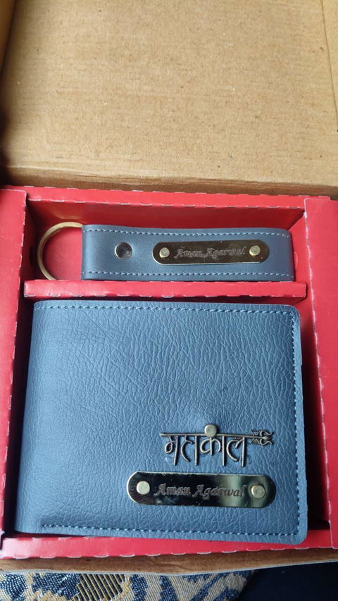 Personalized Wallet & Keychain Gift Set