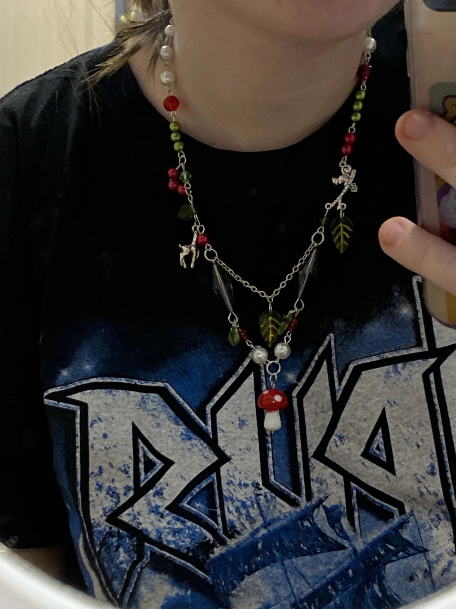 Mushroom Necklace, customer photo