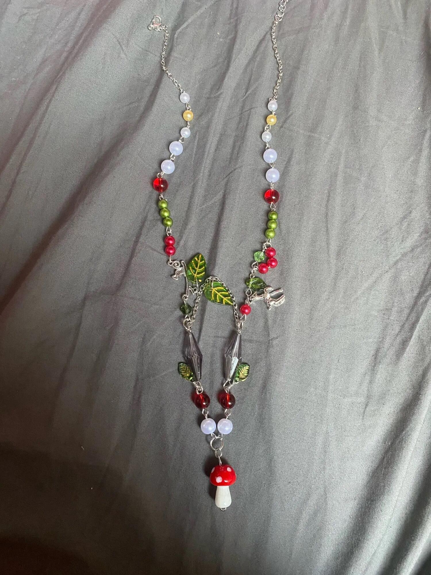 Mushroom Necklace, customer photo